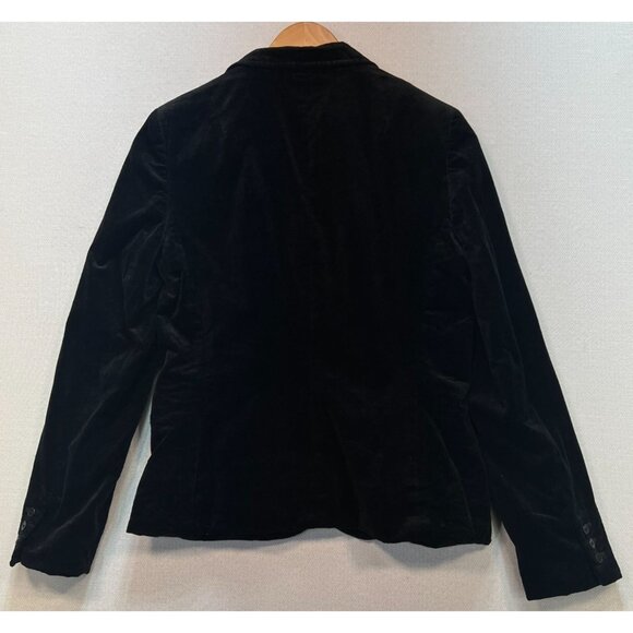 Ann Taylor Women's Button Front Velvet Preppy Blazer Size 4 Black Long Sleeve - Picture 2 of 11